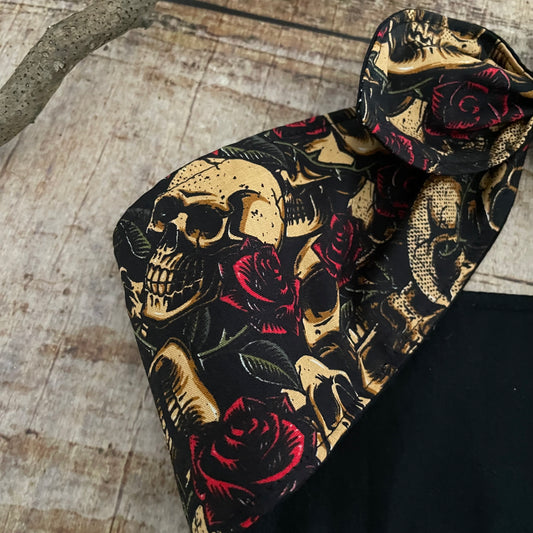 Haarband Rockabilly Dark Skulls Bandana schwarz