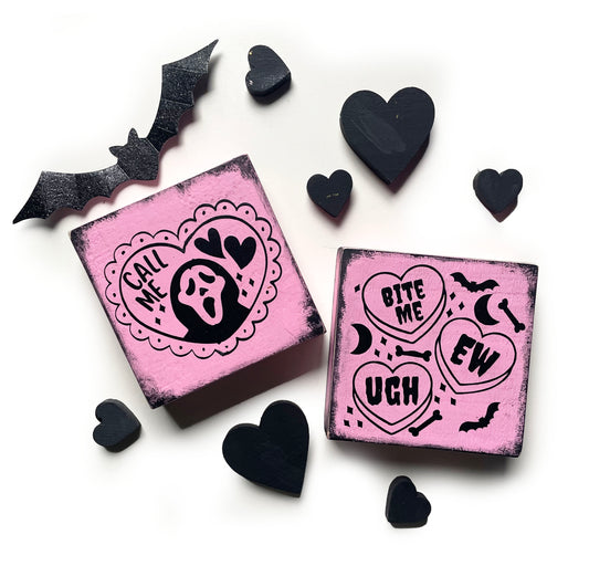 Holzschild Valloween Valentinstag Spooky Farmhouse