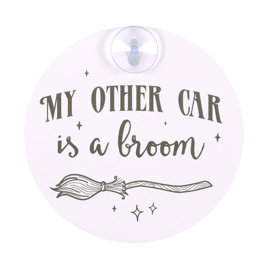 Autofensterschild My other car is a broom Witch