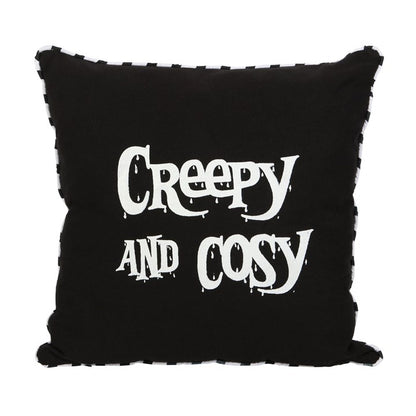 Kissen Creepy and cozy gothic schwarz weiß