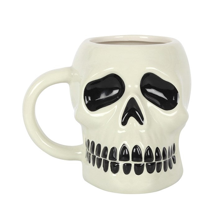 Tasse Totenkopf Becher weiß