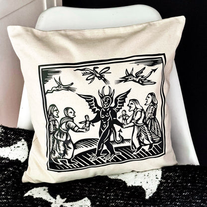 Kissenbezug Druck Holzschnitt Hexen & Dämonen Salem