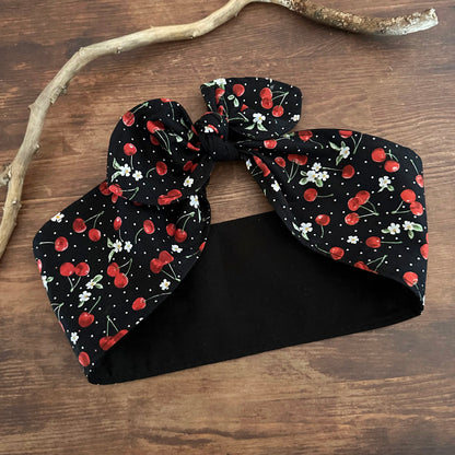 Haarband Rockabilly Cherry Love schwarz mit Kirschen