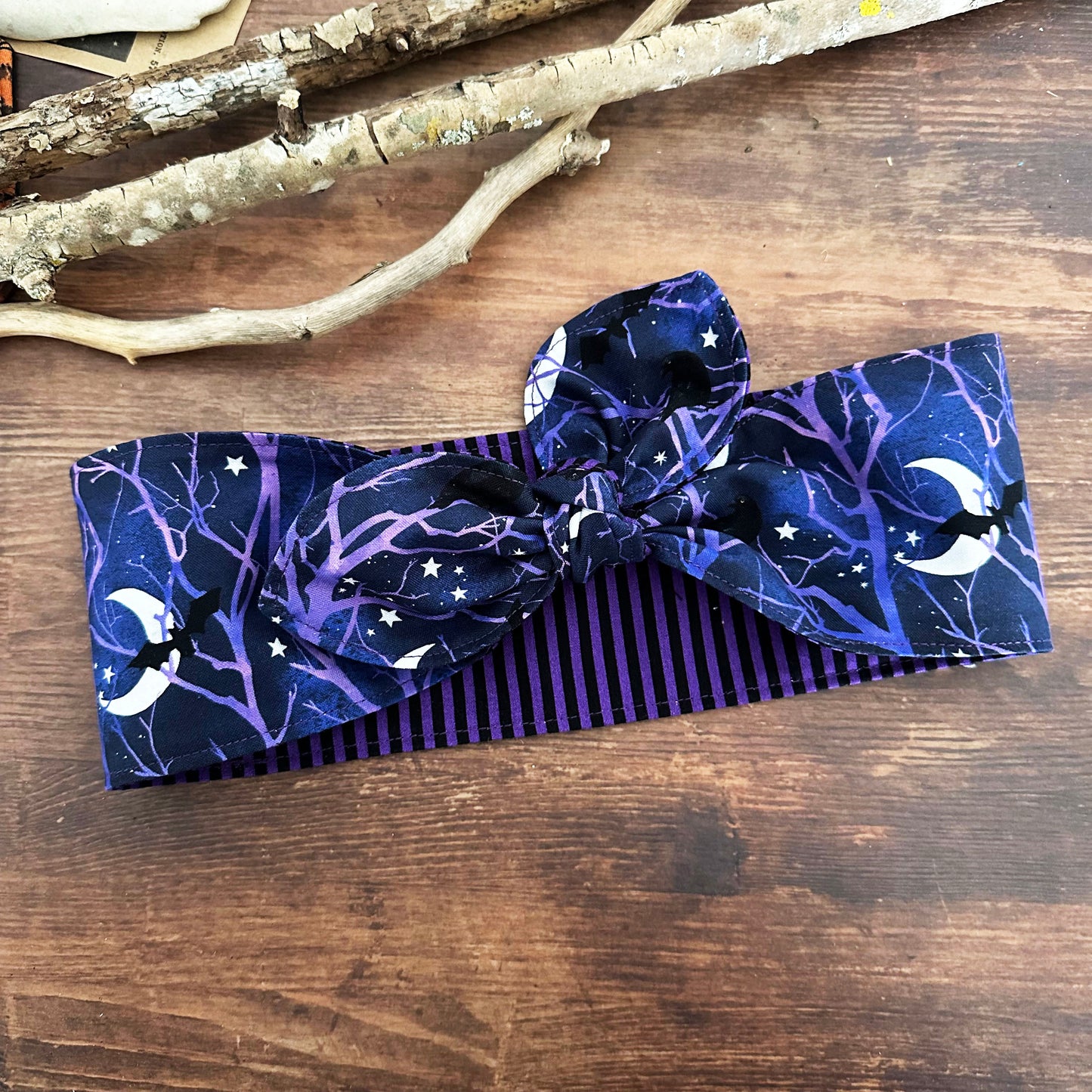 Haarband Halloween Midnight Bats violet