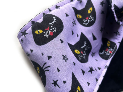 Haarband Halloween schwarze Katze Bandana Rockabilly lila