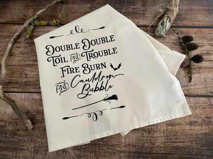 Tea towel Geschirrtuch Double Trouble Kitchen Witch natur