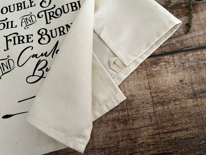Tea towel Geschirrtuch Double Trouble Kitchen Witch natur