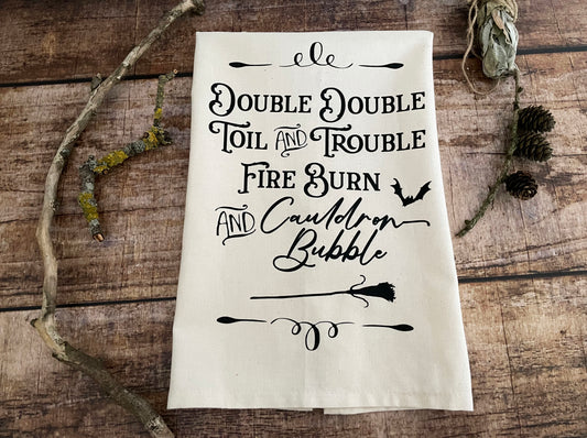 Tea towel Geschirrtuch Double Trouble Kitchen Witch natur