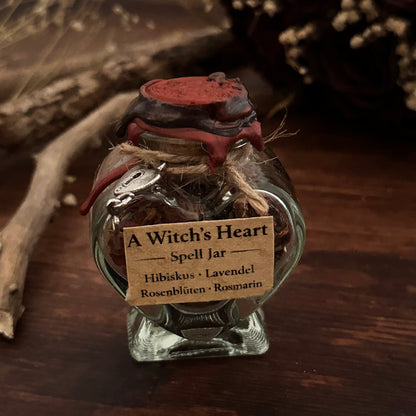 A Witch’s Heart – Spell Jar | Valloween Deko mit Hibiskus, Lavendel & Rosenblüten