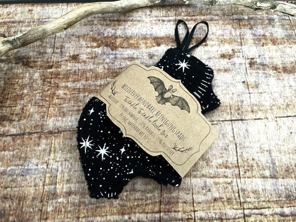 Abschminkpads Fledermaus waschbare Reinigungspads 2er-Set Occult Stars