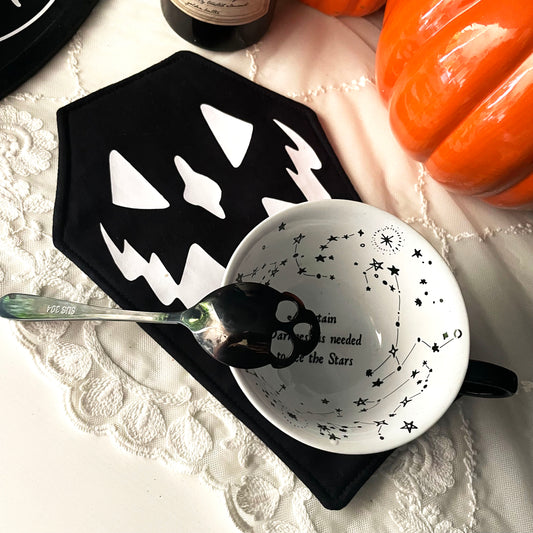 Mug Rugs Untersetzer Coffin Pumpkin Platzdeckchen gothic
