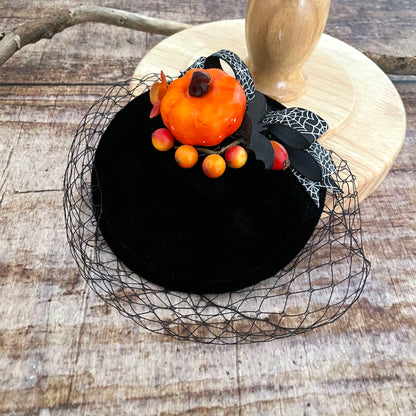 Fascinator Herbstliebe Headpiece Samt Halloween