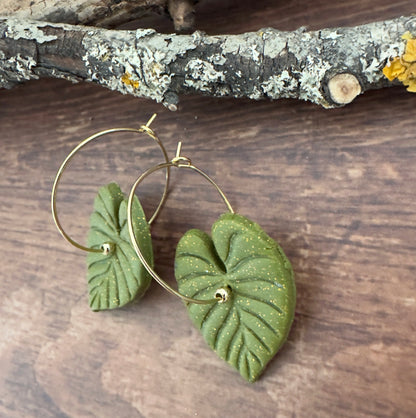 Ohrringe Philodendron Blatt Cottagecore