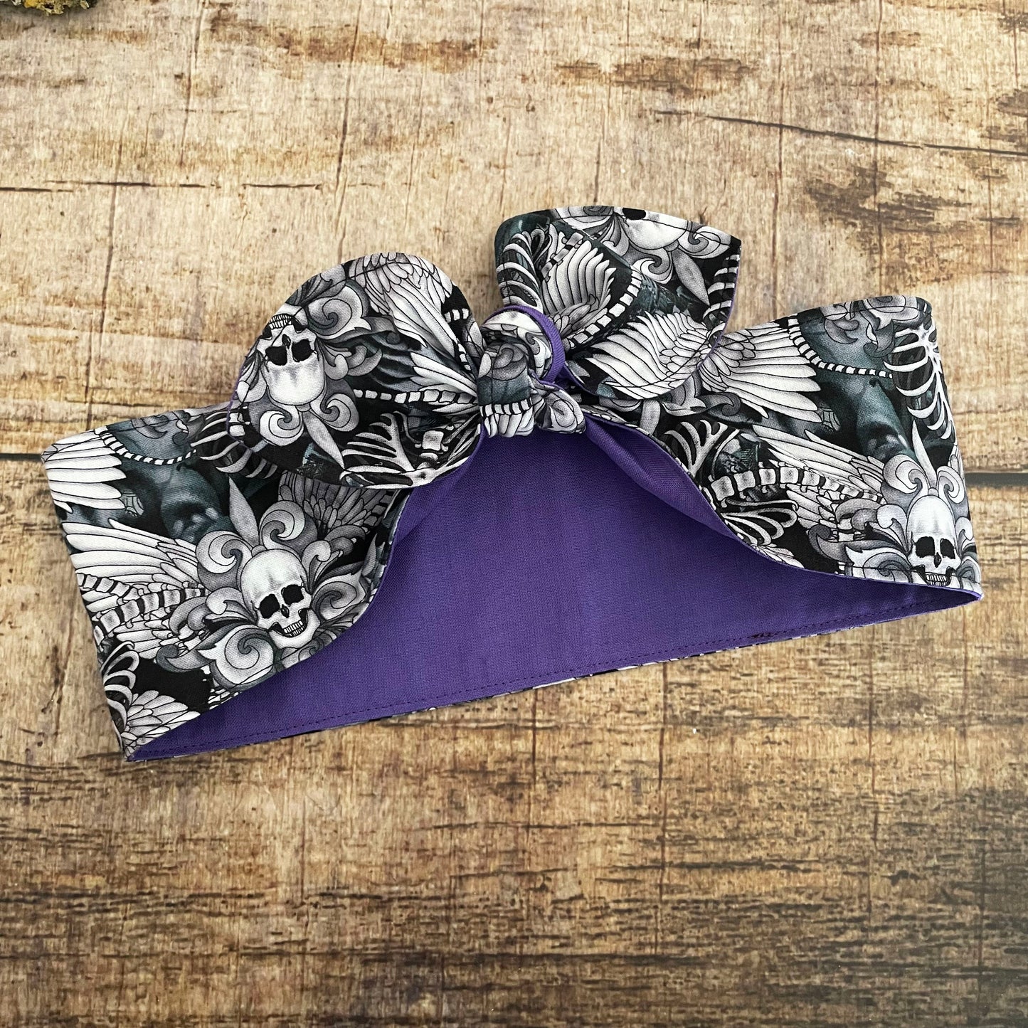 Haarband Bandana Winged Skull gothic rockabilly