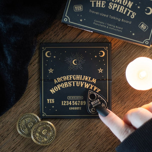 Mini Talking Board mit Planchette für unterwegs