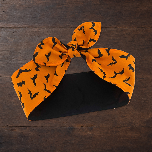 Haarband Rockabilly Fledermäuse orange