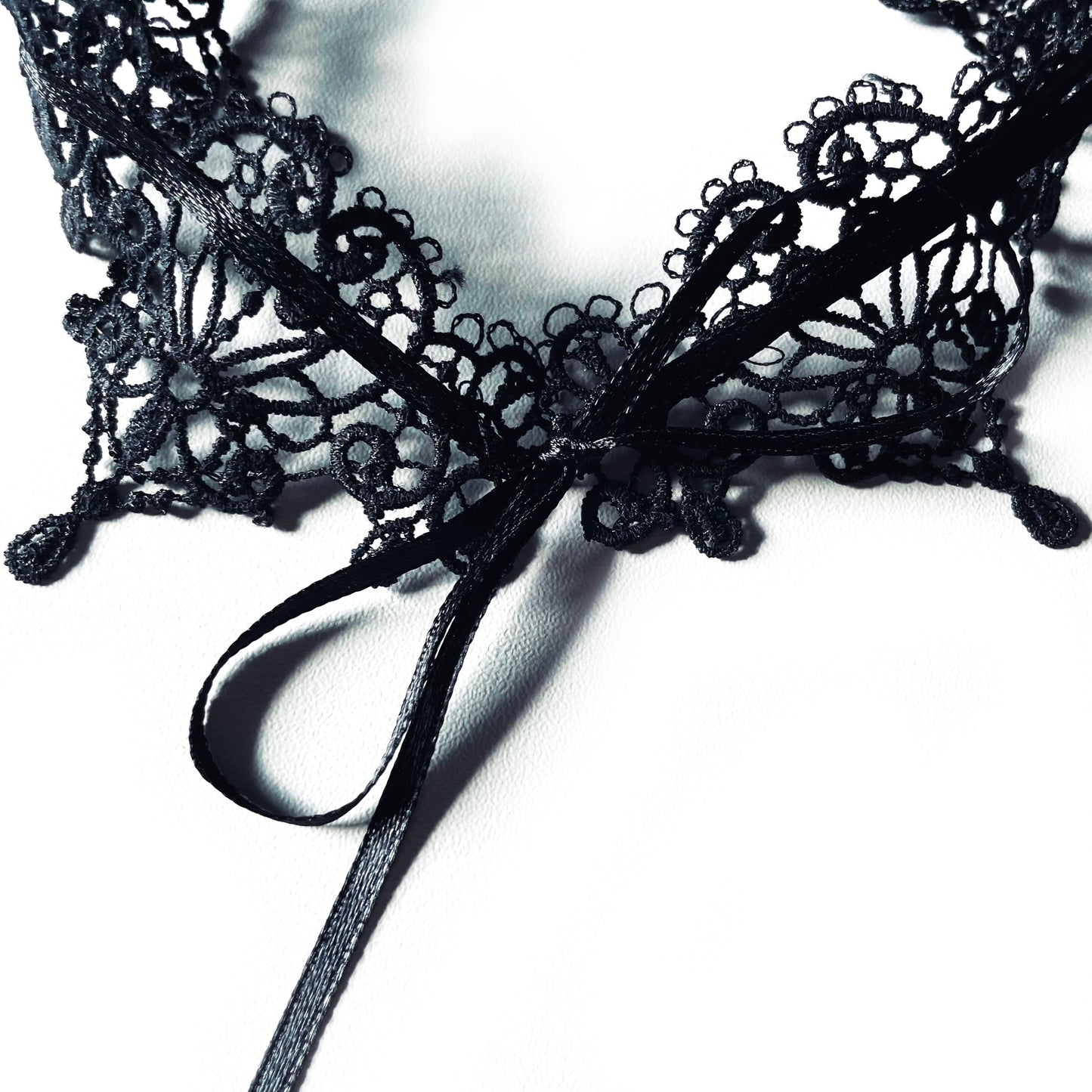 Halsband viktorianischer Choker Spitze schwarz