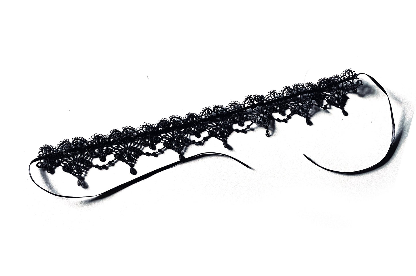 Halsband viktorianischer Choker Spitze schwarz