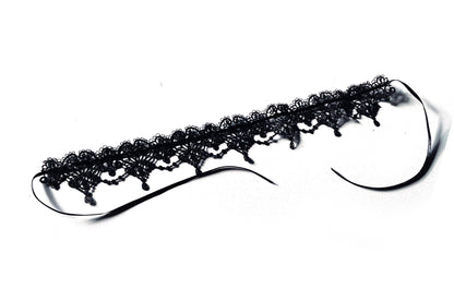 Halsband viktorianischer Choker Spitze schwarz