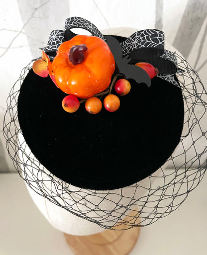 Fascinator Herbstliebe Headpiece Samt Halloween