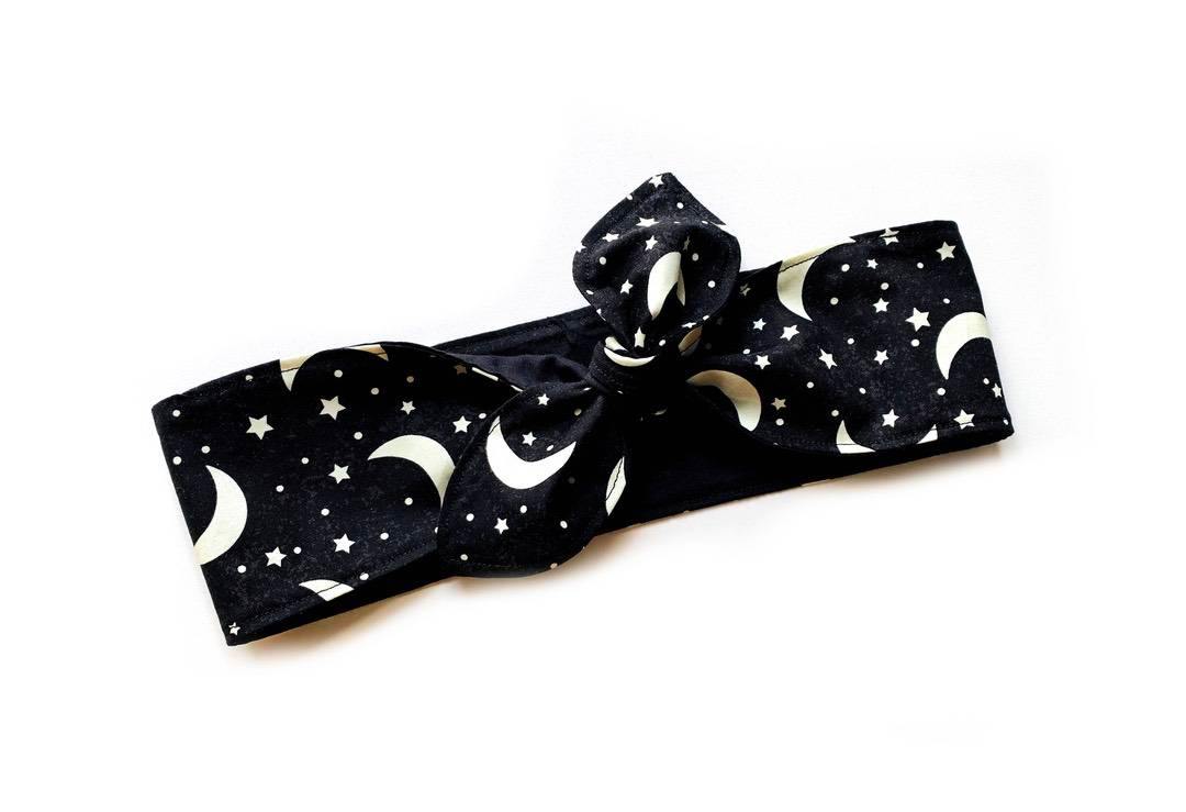 Haarband Mond Sterne gothic schwarz 