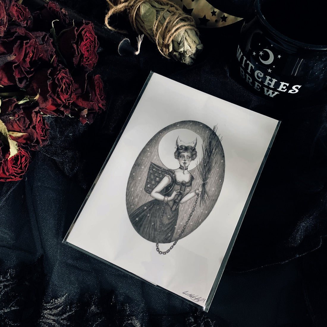 Art Print Kunstdruck Halloween Krampus vintage 