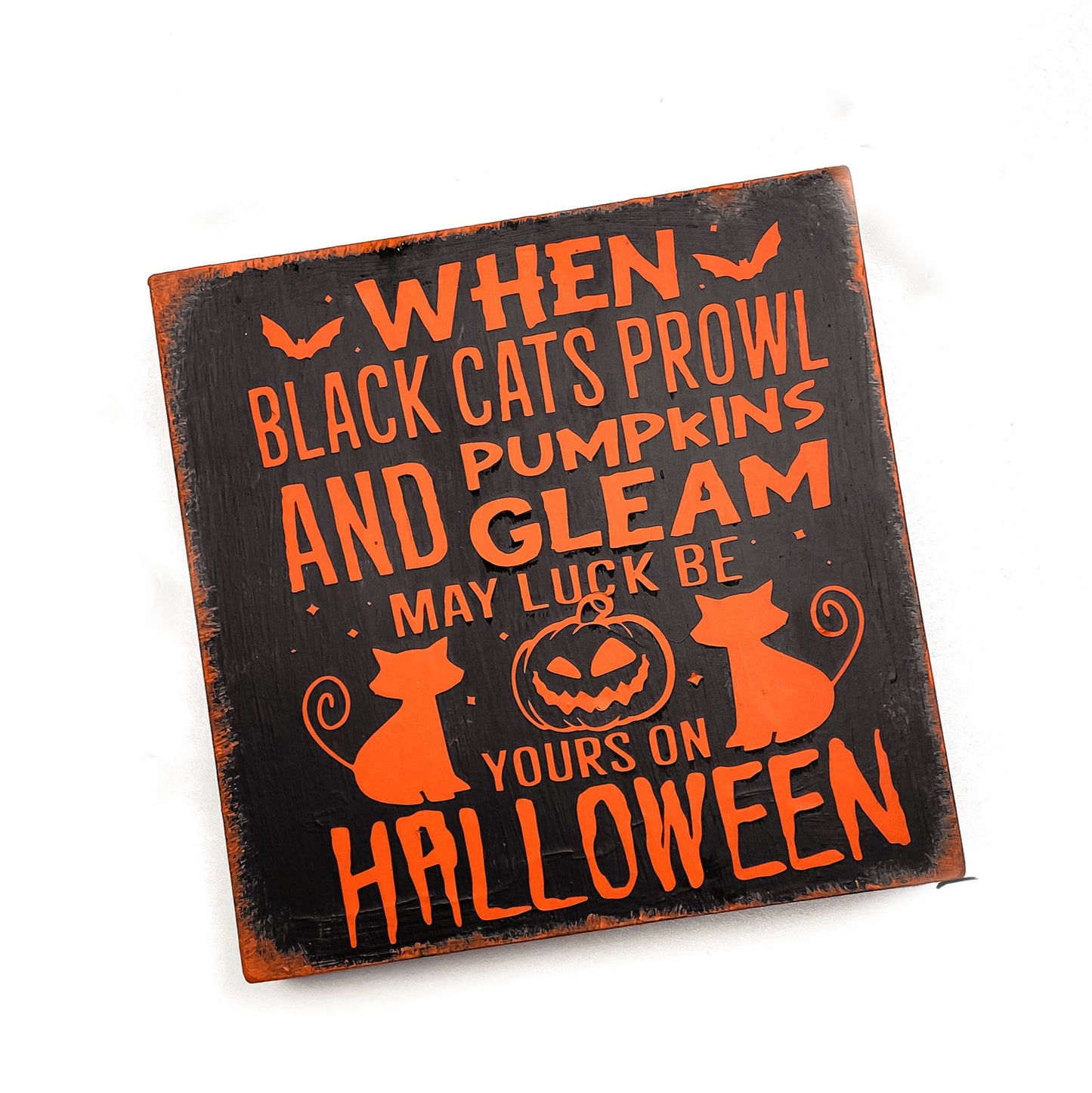 Holzblock Holzschild Halloween Dekoration spooky home Farmhouse 