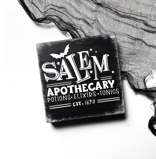 Holzschild Salem Apothecary Dekoschild Farmhouse Halloween