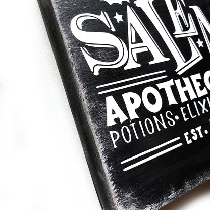 Holzschild Salem Apothecary Dekoschild Farmhouse Halloween