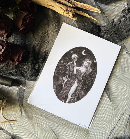 Kunstdruck DANCE WITH DEATH - Art Print by Caitlin McCarthy