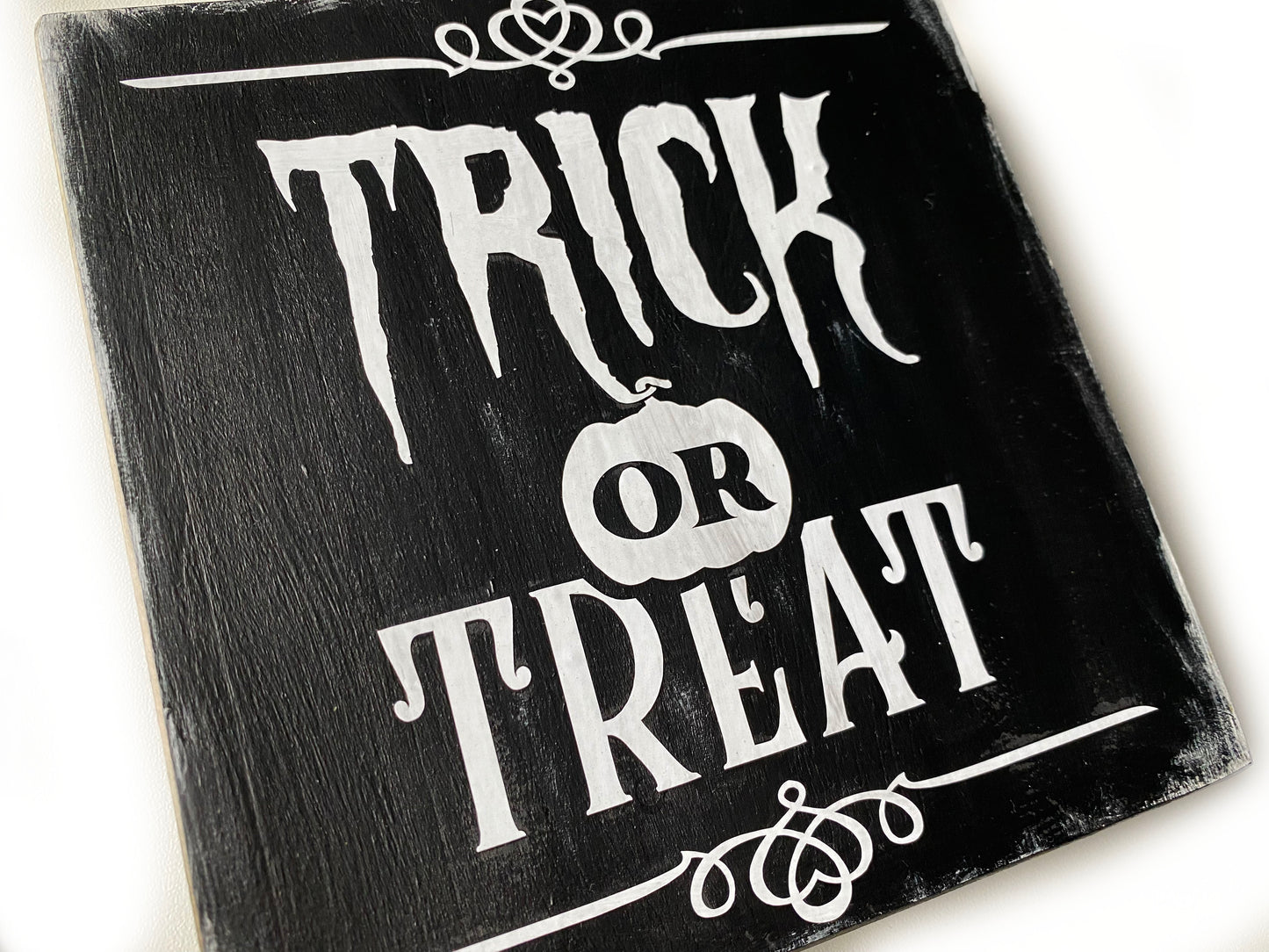 Wooden Sign Halloween Trick or Treat Farmhouse