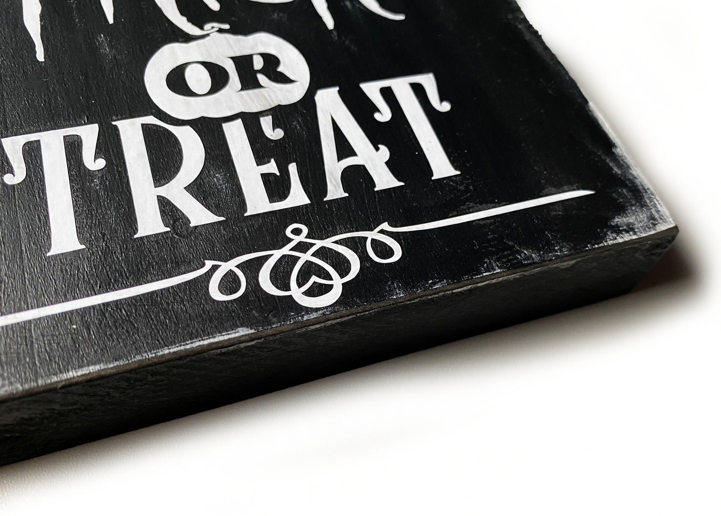 Wooden Sign Halloween Trick or Treat Farmhouse