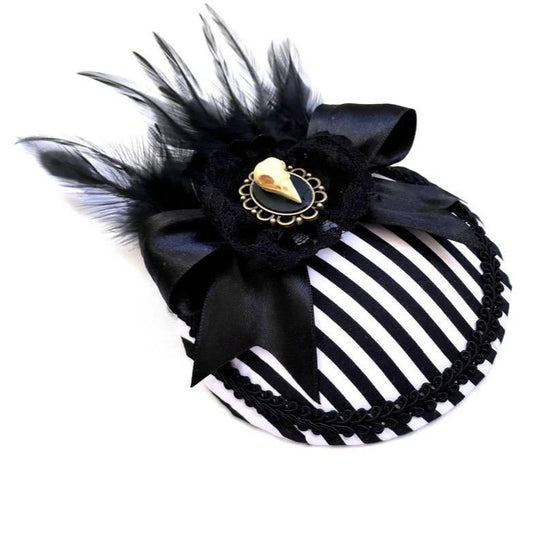 Fascinator Gothic Schädel Federn 